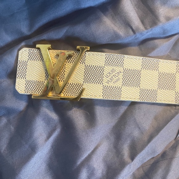 Authentic Louis Vuitton initials reversible Belt Damier Graphite & Leather Belt - Picture 2 of 4